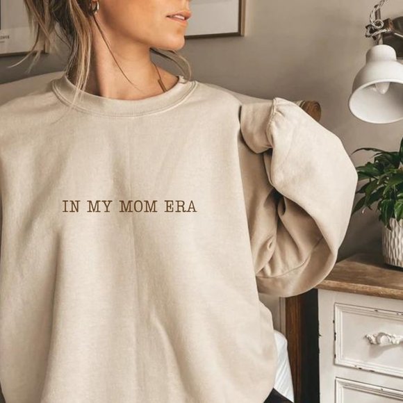 In My Mom Era Grey Long Sleeve Crewneck Unisex Sweatshirt - Picture 4 of 5